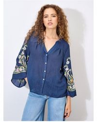Apricot - Paisley Bluse Mit Glockenärmeln Für Damen - Lyst