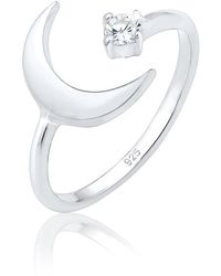 Elli Jewelry - Ring halbmond astro offen zirkonia 925 sterling silber - Lyst