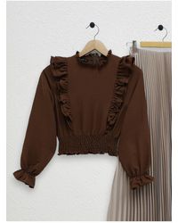 Modamorfo - Robadan Ayrobin-Bluse Mit Rüschen Und Geraffter Taille – Für Damen - Lyst