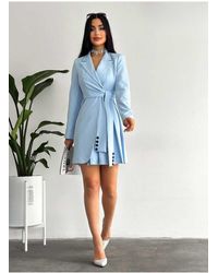 ZF BUTİK - Jackenkleid Mit Seitlichen Falten Und Knöpfen Für Damen - Lyst