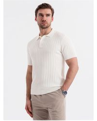 Ombre - Poloshirt Slim Fit Aus Viskose Mit Vertikalen Streifen Gebrochenes V3 Xl Für Herren - Lyst
