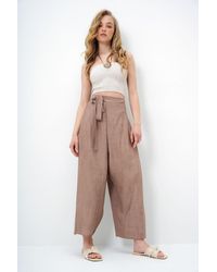 Trend Alaçatı Stili - Braune, Detaillierte Shalwar-Cut-Aerobin-Hose Mit Schnürung Für Damen - Lyst