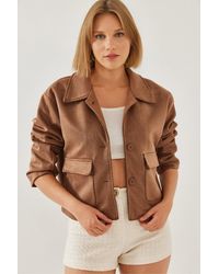 Bianco Lucci - Wildlederjacke Mit Zwei Taschen Und Knöpfen 2499 Für Damen - Lyst