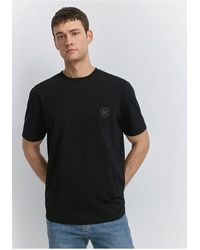 Mavi - Schwarzes T-Shirt Mit Patch-Logo-Aufdruck, Lockere Passform Lockere, Entspannte Passform -900 Für Herren - Lyst