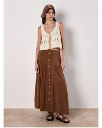 Apricot - Maxirock Aus Leinenmischung Mit Stufen Für Damen - Lyst