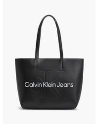 Calvin Klein - Schultertasche Aus Leder Mit Logo Und Reißverschluss Für Den Täglichen Gebrauch, K60K 610276 -Bds Für Damen - Lyst