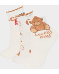 Defacto - 3-Teilige Lange Baumwollsocken Für Mädchen E6273A8Ns Für Damen - Lyst