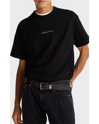 Tommy Hilfiger - T-Shirt Mit Rundhalsausschnitt – 100 Baumwolle, Entspannte Passform Für Herren - Lyst