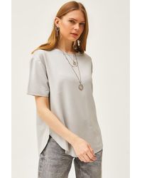 Olalook - Es t-shirt aus modal mit weichen, strukturierten knöpfen und sechs ovalen , - Lyst