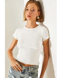 Bianco Lucci - Gerippte Camisole-Bluse - Lyst