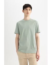 Defacto - Neues Basic-T-Shirt Mit Normaler Passform, Rundhalsausschnitt Und Kurzen Ärmeln Aus 100 Baumwolle V7699Az24Sp Für Herren - Lyst