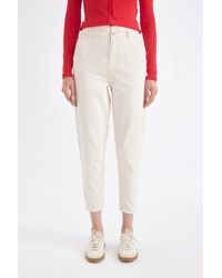 Defacto - Gabardine-Hose Mit Hoher Taille Und Taschen – Basic Straight Cut S2790Az24Wn Für Damen - Lyst