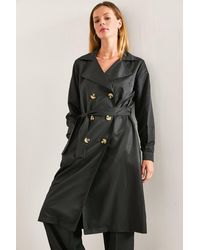 Bianco Lucci - Geknöpfter Trenchcoat Mit Gürtel Für Damen - Lyst