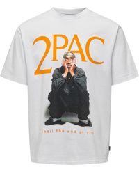 Only & Sons - T-shirt tupac kurzarmshirt mit frontprint relaxed fit - Lyst
