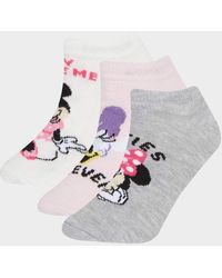 Defacto - Mädchen Disney Mickey Mouse & Friends 3-Teilige Baumwoll-Booties-Socken E6122A8Ns Für Damen - Lyst