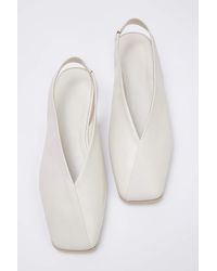 Trendyol - Off- Ballerinas Aus Echtem Leder Mit Offenem Rücken Und Quadratischer Zehenpartie Für Damen - Lyst