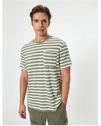 Koton - Kurzärmeliges T-Shirt Aus Baumwolle – Taschendetail, Rundhalsausschnitt Für Herren - Lyst