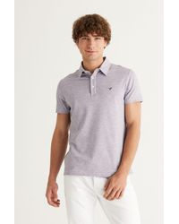 AC&Co / Altınyıldız Classics - Weißes, Bügelleichtes Slim-Fit-Jacquard-T-Shirt Mit Schmalem Schnitt Und Polokragen Und Kurzen Ärmeln Für Herren - Lyst