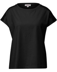 S.oliver - T-shirt mit häkelspitzen-einsatz - Lyst
