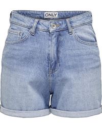 ONLY - Jeans-Shorts Onljosephine Hohe Taille Normal Geschnitten Jeans-Shorts Für Damen - Lyst