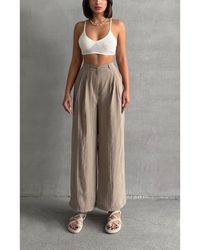 BEJNA - Nerzfarbene, Modale Sommer-Palazzo-Hose Mit Falten Für Damen - Lyst