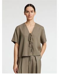 SELECTED - Top Mit V-Ausschnitt Vorn Gebundene Für Damen - Lyst