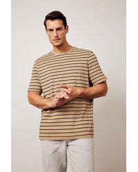 Defacto - Gestreiftes kurzarm-t-shirt mit normaler passform und rundhalsausschnitt a9094ax23hs - Lyst