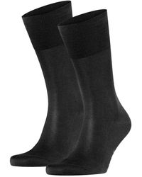 FALKE - Socken 2er pack tiago, strümpfe, baumwolle, logo, lang, einfarbig - Lyst