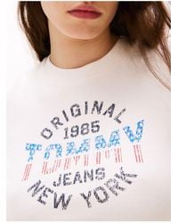 Tommy Hilfiger - Tjw Slim Sh Tommy Ny Rib T-Shirt Für Damen - Lyst