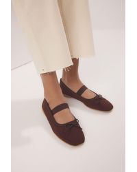 Trendyol - Braune Schleife Mit Mandelförmiger Zehenpartie Mary Jane Ballerinas Für Damen - Lyst