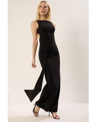 Trendyol - Schwarzes Rose Taleşili Maxi Abendkleid Nacht Mezuiat Kleid Für Damen - Lyst