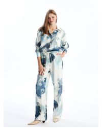 LC Waikiki - Gemusterte, Bequeme, Geformte Hose Mit Elastischem Bund Für Damen - Lyst