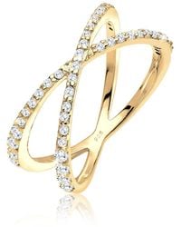 Elli Jewelry - Ring kreuz symbol zirkonia 925 sterling silber - Lyst
