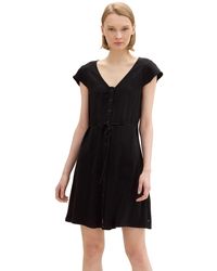 Tom Tailor - Minikleid Mit V-Ausschnitt Und Knöpfen Für Damen - Lyst