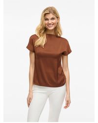Vila - Oberteil Mit Kurzen Rmeln Viellette U-Boot-Ausschnitt Für Damen - Lyst