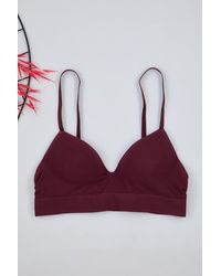 Trendyol - Nahtloser Dunkler Cherry-Bralette-Bh Mit Seilträgern Ohne Bügel Für Damen - Lyst