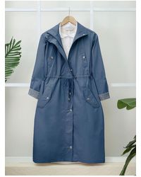 Modamorfo - Trenchcoat Aus Bio-Baumwolle – Tunnel-Schnürung, Oberteil Mit Taschendetail, Ungefüttert Und Gewaschen Für Damen - Lyst