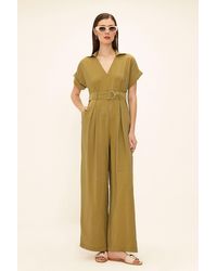 Olcay - Kurzarm-Overall Aus Modal Mit Gürtel, Für Damen - Lyst