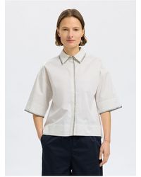 SELECTED - Crop-Bluse Kurzarm Für Damen - Lyst