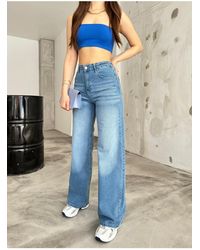 BİKELİFE - Bikelife jeans im vintage-stil mit hoher taille und weitem bein in hellem effekt - Lyst