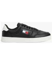 Tommy Hilfiger - Schwarzer Leder-Sneaker – Bequeme Flache Unterseite Mit Atmungsaktiver Oberfläche -Bds Für Herren - Lyst