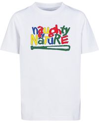 Merchcode - Kids naughty by nature basic-t-shirt mit logo-print - Lyst