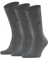Burlington - Socken Leeds 3Er Pack Schurwolle, Logo, Uni, One Size, Für Herren - Lyst