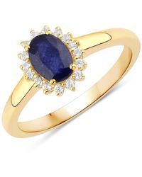 Rafaela Donata - Edelsteinring Ring Sterling Silber Gelbvergoldet Saphir Blau Topas Weiß Für Damen - Lyst