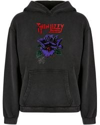 Merchcode - Ladies thin lizzy pink color acid washed oversized hoody - Lyst