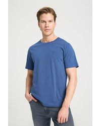 Wrangler - Marineblaues T-Shirt Mit Normaler Passform Und Rundhalsausschnitt Aus 100 Baumwolle Für Herren - Lyst
