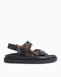Tommy Hilfiger - Sandalen Aus Schwarzem Leder – Fw0Fw07736Bds Für Damen - Lyst