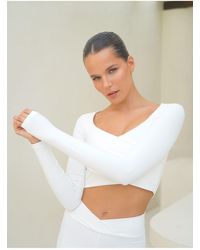 MAİ COLLECTİON - Gaia Langarm-Crop Mit Kreuzdetail - Lyst