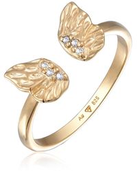 Elli Jewelry - Ring schmetterling flügel zirkonia 925 silber vergoldet - Lyst