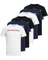 Jack & Jones - Jack&jones t-shirt, 6er pack jjecorp logo tee crew neck, logo-print, baumwolle - Lyst